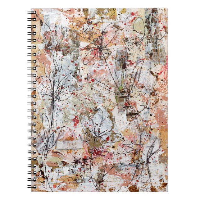 Cuaderno Spiral notebook featuring mixed media artwork. (Frente)