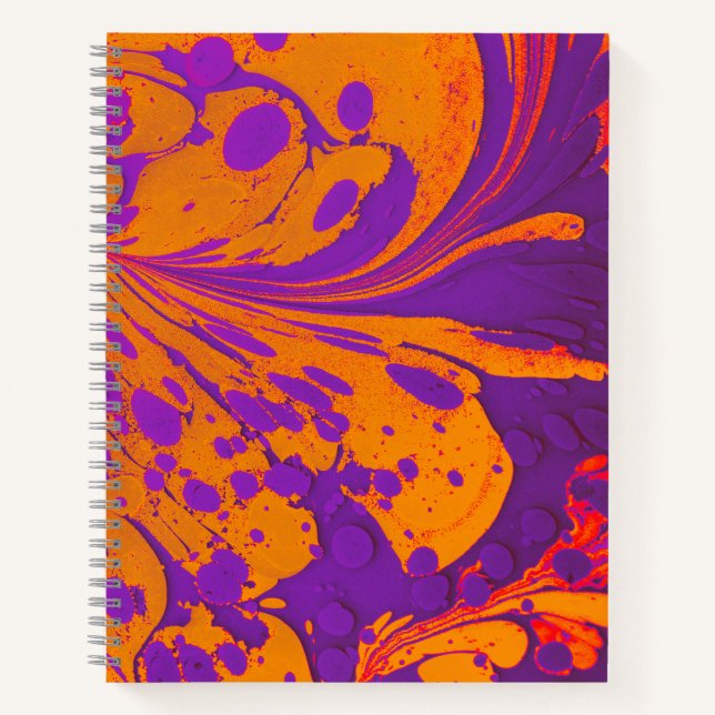 Cuaderno spiral notebook marble design 120 squared pages (Anverso)