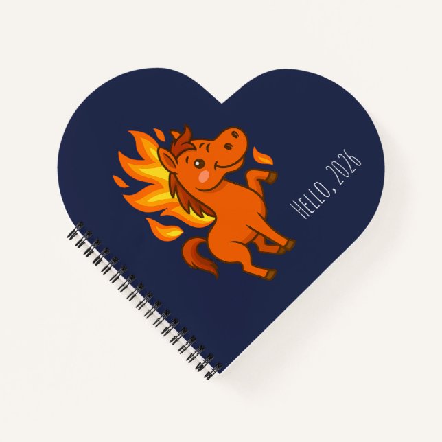 Cuaderno Spiral Notebooks with a red horse (Anverso)