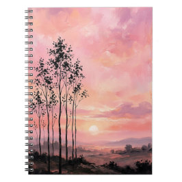 Cuaderno Spiral Photo Notebook – Pink Sunset Landscape 