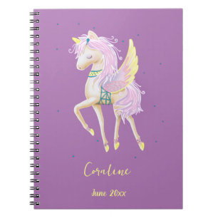 Cuaderno Spiral Photo Notebook presenta un lindo unicornio.