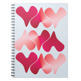 Cuaderno Spiral Photo Notebook with hearts and blue backgro