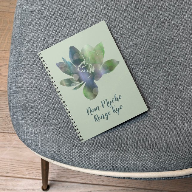 Cuaderno Spirit Green Circle Lotus Flower Nam Myoho Renge (Subido por el creador)