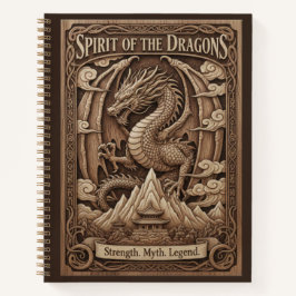 Cuaderno Spirit of the Dragons Mythic Wood Carved Journal