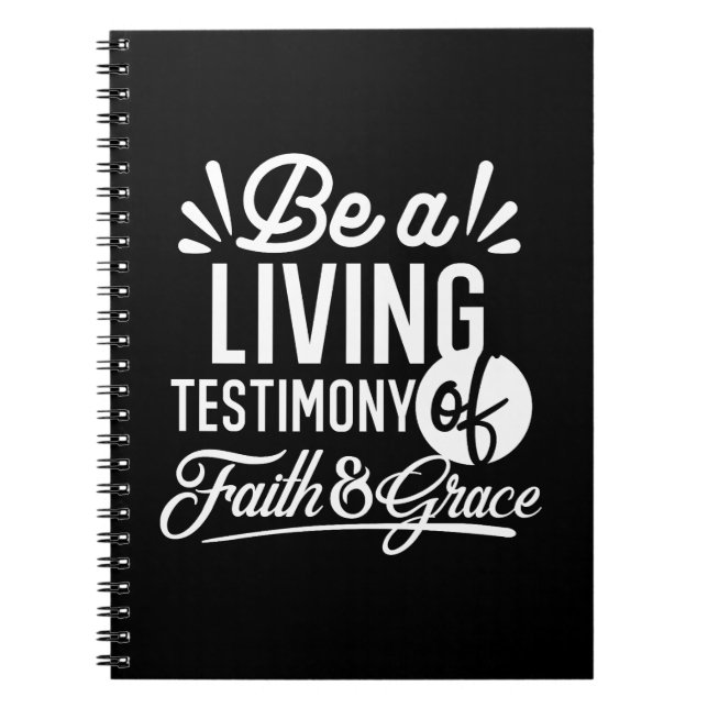 Cuaderno Spiritual Living Testimony Faith and Grace Quote (Frente)