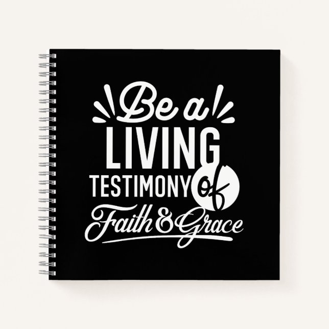 Cuaderno Spiritual Living Testimony Faith and Grace Quote (Anverso)