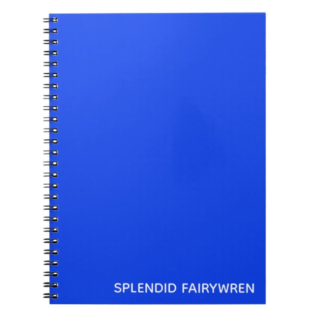 Cuaderno Splendid Fairywren Blue Color Name (Frente)