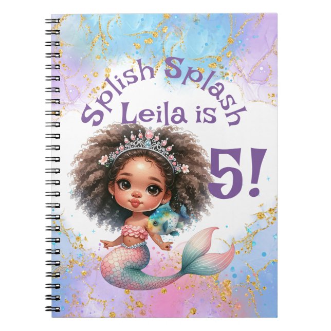 Cuaderno Splish Splash Mermaid Fiesta libro de memoria de c (Frente)
