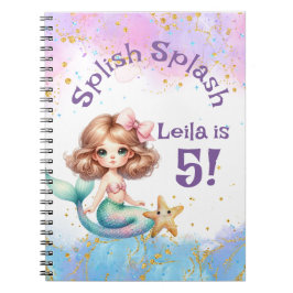 Cuaderno Splish Splash Mermaid Fiesta libro de memoria de c