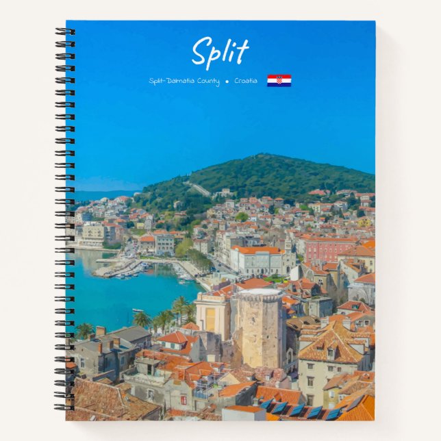 Cuaderno Split, Croacia - Espiral de Ciudad Costera (Anverso)