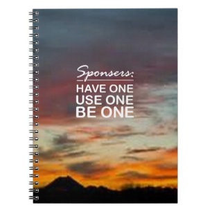 Cuaderno Sponsers, tiene uno, uso uno, sea uno