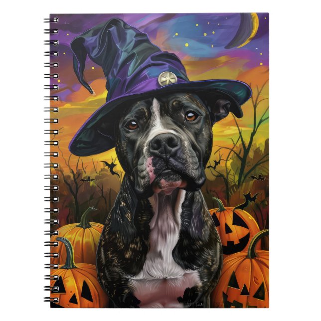 Cuaderno Spooky American Staffordshire Halloween (Frente)