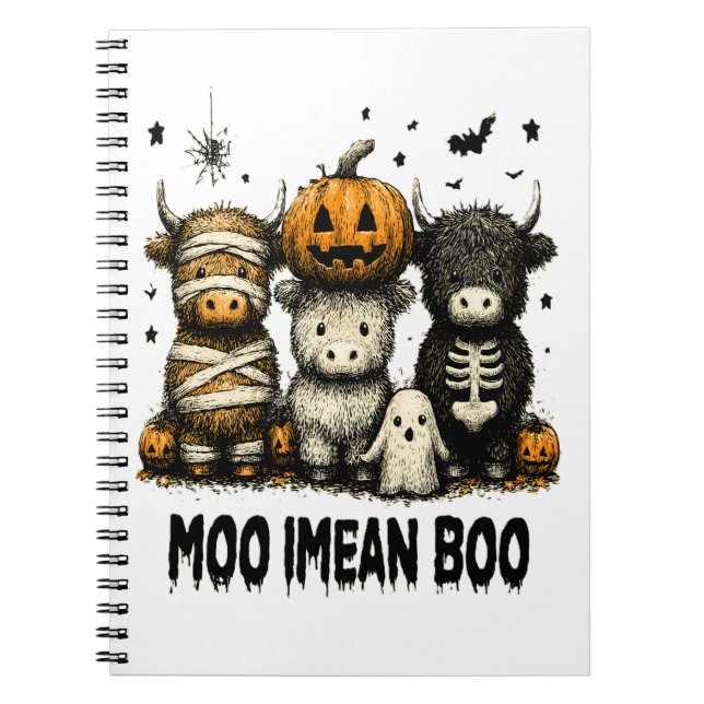 Cuaderno Spooky Halloween Highland Cow (Frente)