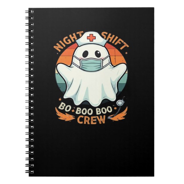 Cuaderno Spooky Halloween Nurse Funny Ghost Costume Boo Boo (Frente)