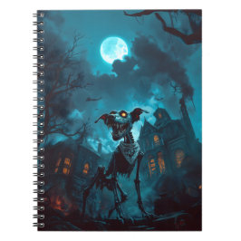 Cuaderno Spooky Halloween Skeleton Dog Notebook