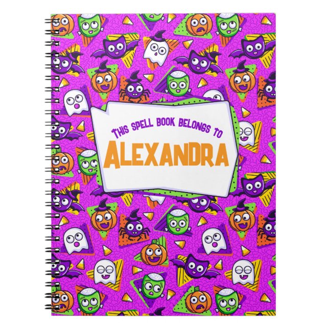 Cuaderno Spooky Spell Book Halloween Personalized Notebook (Frente)