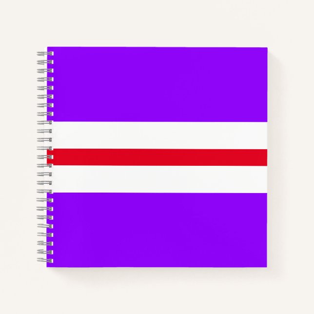 Cuaderno Sporty Fun Bright Purple White Carreras Rojas (Anverso)