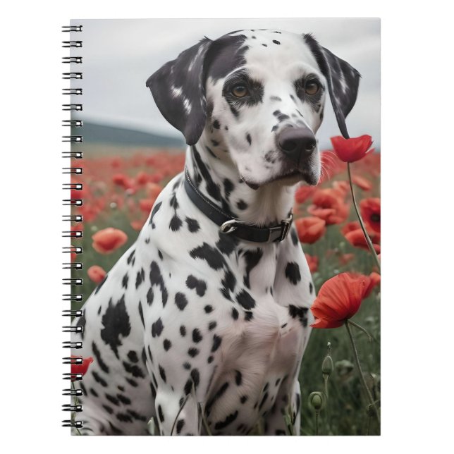 Cuaderno **"Spots of Joy: Dalmatian in a Red Poppy Field"** (Frente)