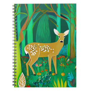 Cuaderno Spotted Fawn in a Fantasy Forest Setting