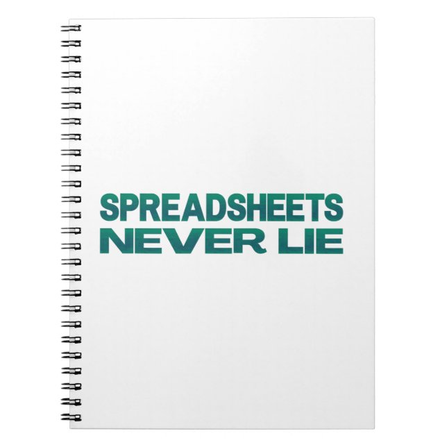 Cuaderno  Spreadsheets never lie Notebook (Frente)