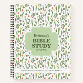 Cuaderno Spring Tulips Pattern Personalized Bible Study