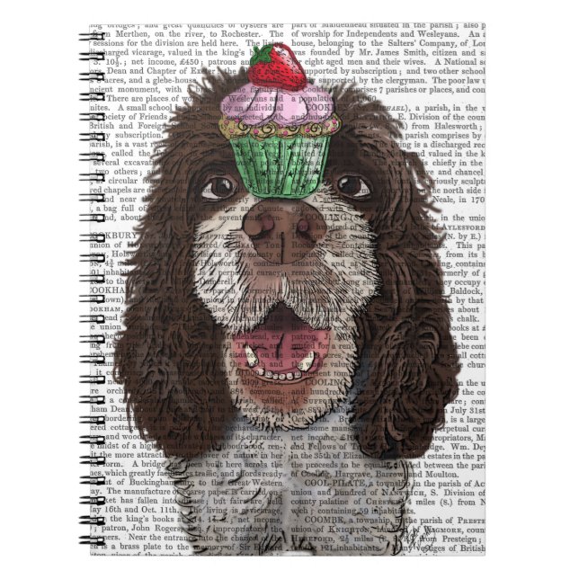 Cuaderno Springer Spaniel con Cupcake (Frente)