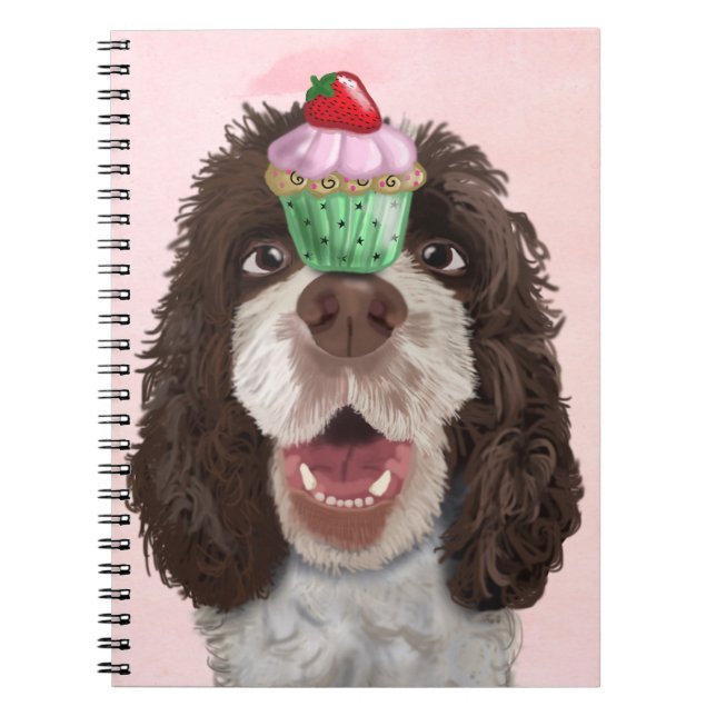 Cuaderno Springer Spaniel con Cupcake 2 (Frente)