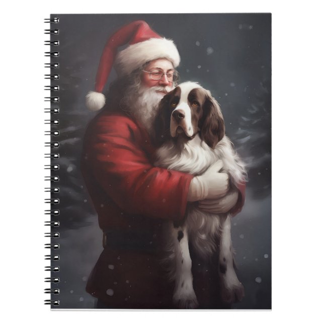 Cuaderno Springer Spaniel Santa Claus Navideño (Frente)