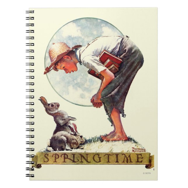 Cuaderno Springtime, muchacho 1935 con el conejito (Frente)