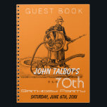 Cuaderno Sprinkler Fireman 70th Birthday Party Guest Book<br><div class="desc">Hermoso ilustracion vintage de un rociador. Un cuaderno de personalizable en espiral como libro de invitados de 70 años. Puede cambiar fácilmente el texto (fuente, tamaño, color y posición) y el color de fondo haciendo clic en el botón personalizar o personalizar. Disponible en portada dura. Cumpleaños coincidente salve la fecha...</div>