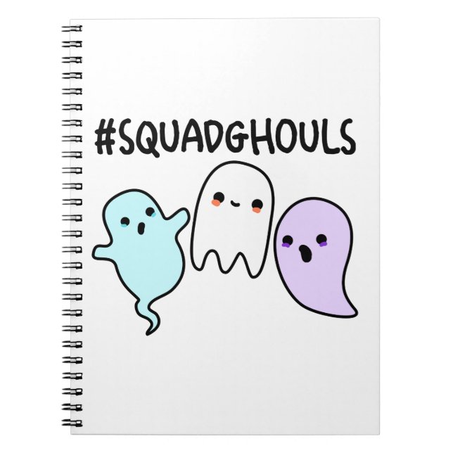 Cuaderno Squad Ghouls divertido juego de palabras de Hallow (Frente)