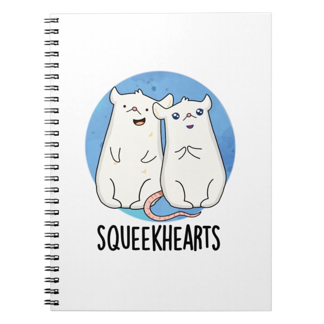 Cuaderno Squeekcorazones Funny Mouse Pun (Frente)