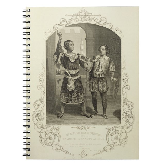Cuaderno Sr. G.V. Brooke como Othello y James Bennett como (Frente)
