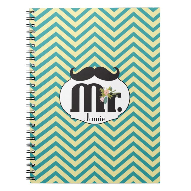 Cuaderno Sr. Mustache Amarillo y Verde (Frente)
