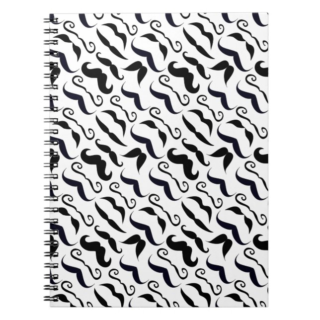 Cuaderno Sr. Mustache Hipster Pattern (Frente)