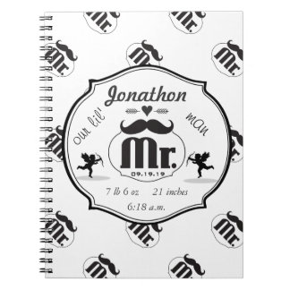 Cuaderno Sr. Mustache Lil Man Baby Boy Stats