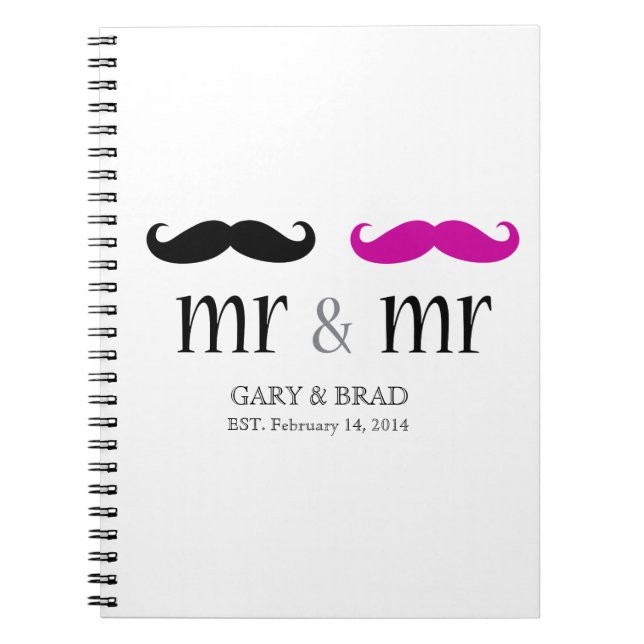 Cuaderno Sr. Personalizado y el Sr. Mustache Journal (Frente)