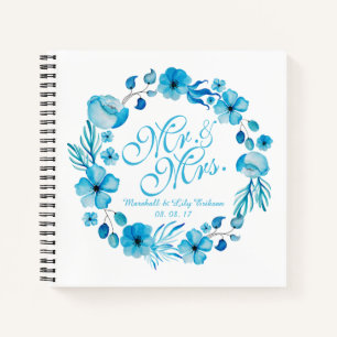 Cuaderno Sr. y la Sra. Floral Watercolor Boda Guestbook