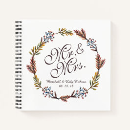 Cuaderno Sr. y la Sra. Simple Floral Boda Guestbook