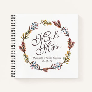 Cuaderno Sr. y la Sra. Simple Floral Boda Guestbook