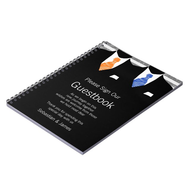 Cuaderno Sr. y Sr. Suit y Times Guestbook (Naranja/Azul) (Lado Izquierdo)