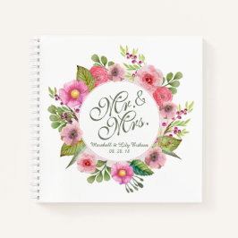 Cuaderno Sr. y Sra. Elegant Floral Boda Notebook