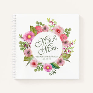 Cuaderno Sr. y Sra. Elegant Floral Boda Notebook