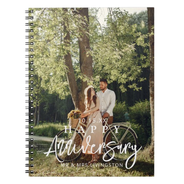 Cuaderno Sr. y Sra. Feliz Boda Personalizado Aniversario (Frente)