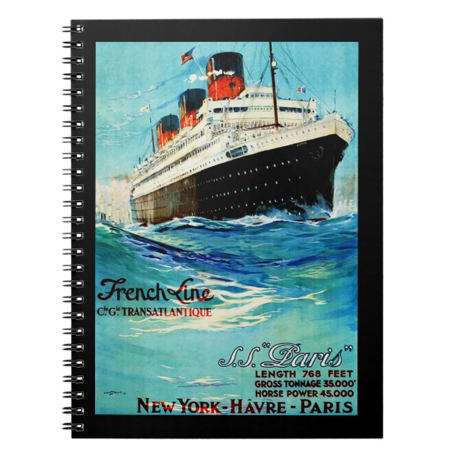 Cuaderno ss Paris ~ French Line (Frente)