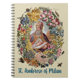 Cuaderno St. Ambrose of Milan with Flowers, Bees, and Hive