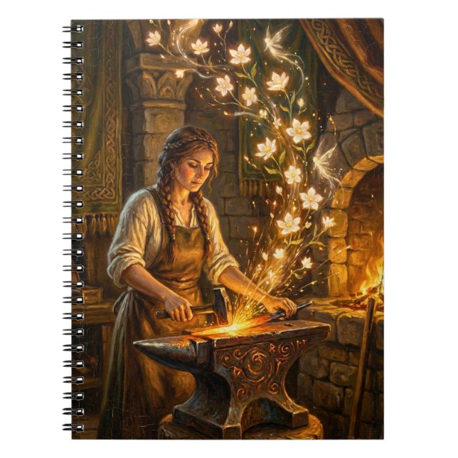 Cuaderno St Brigid Blacksmith Fairies Flowers Fantasy Art (Frente)