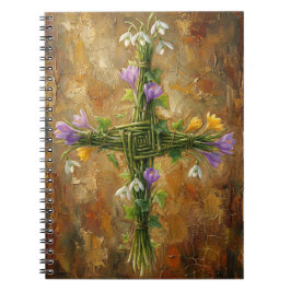 Cuaderno St Brigid Cross Green Rushes Crocus Imbolc Art