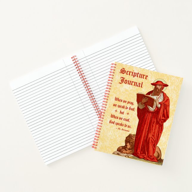 Cuaderno St. Jerome como cardenal con la escritura de los l (Interior)