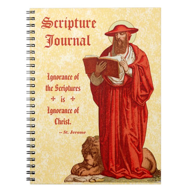 Cuaderno St. Jerome como cardenal con la escritura de los l (Frente)